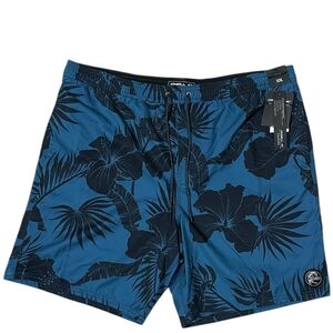 O’Neill Cruzers Men’s Swim Trunks Blue Floral Drawstring XXL New